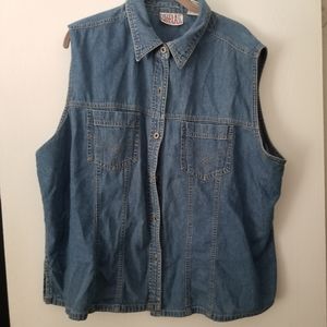 Bill Blass Sleeveless Jean Vest Size 3X